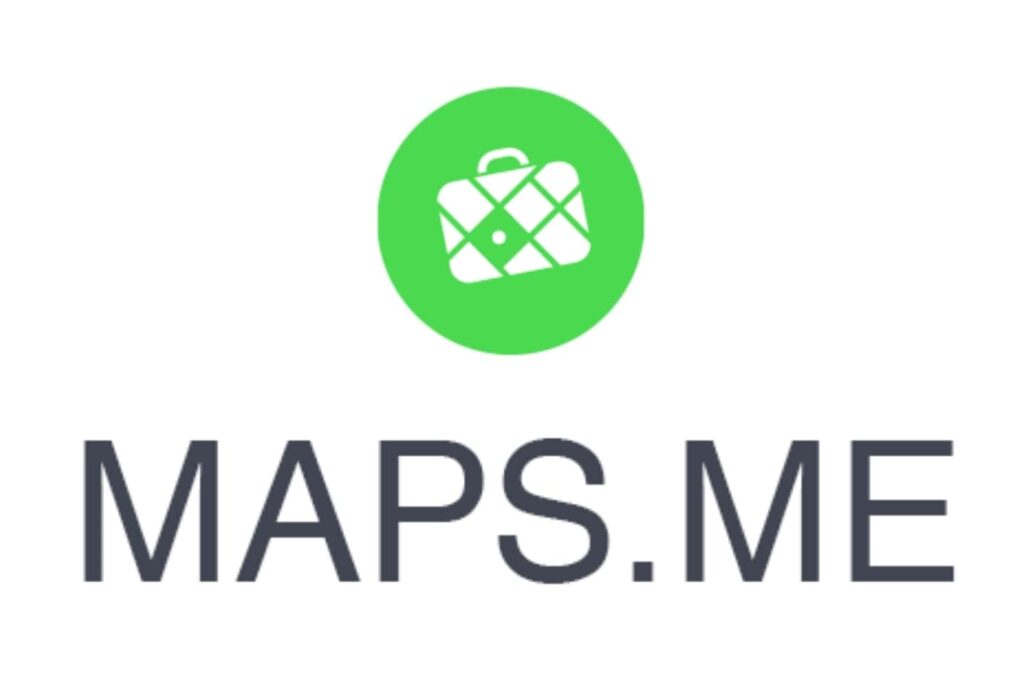 The app icon and logo of maps.me the best travel apps for backpackers