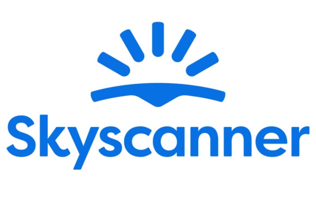 The app icon and logo of Skyscanner the best travel apps for backpackers