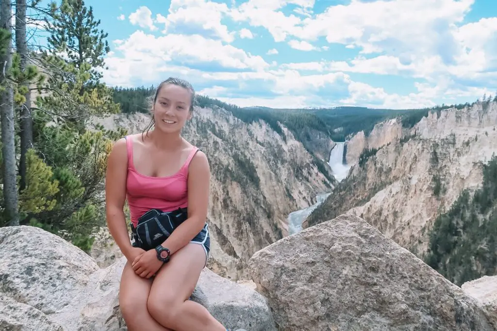 My first trip to Yellowstone National Park as a solo backpacker showing you the pros and cons of backpacking solo.