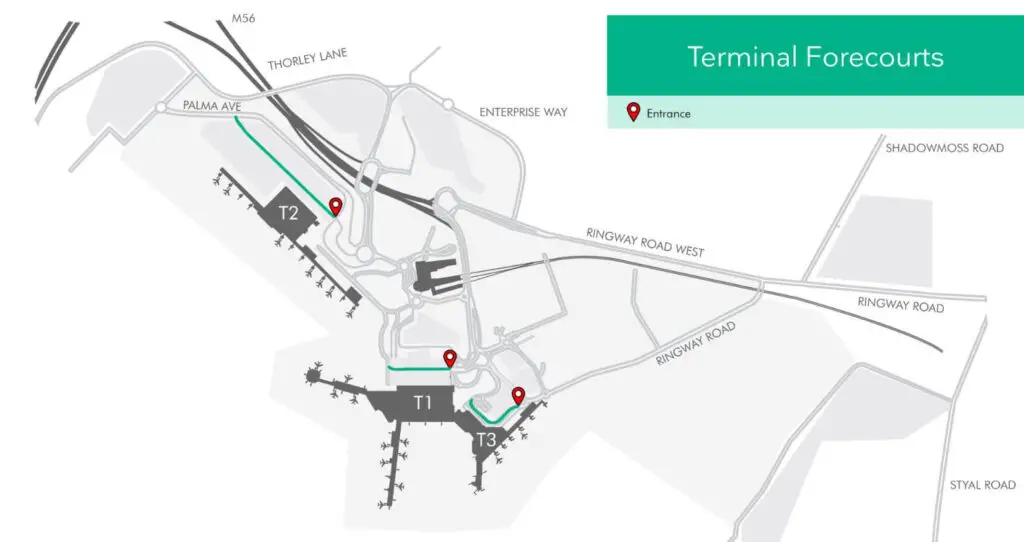 manchester airport drop off paid drop off map