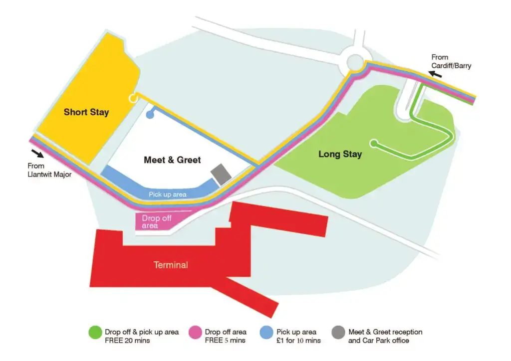 Cardiff Airport Drop Off Map