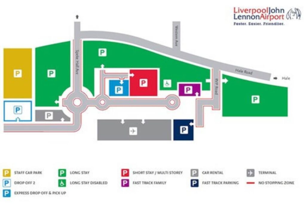 liverpool airport drop off map
